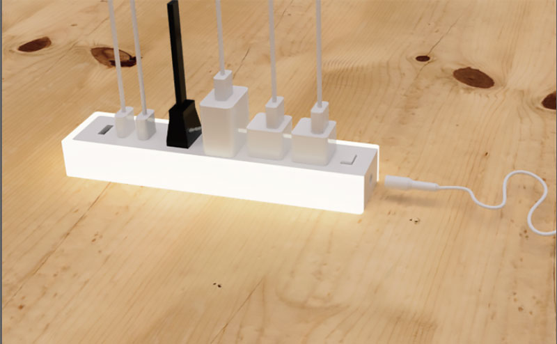 充電式電源タップ LEDランプ付き電源タップ：日常時