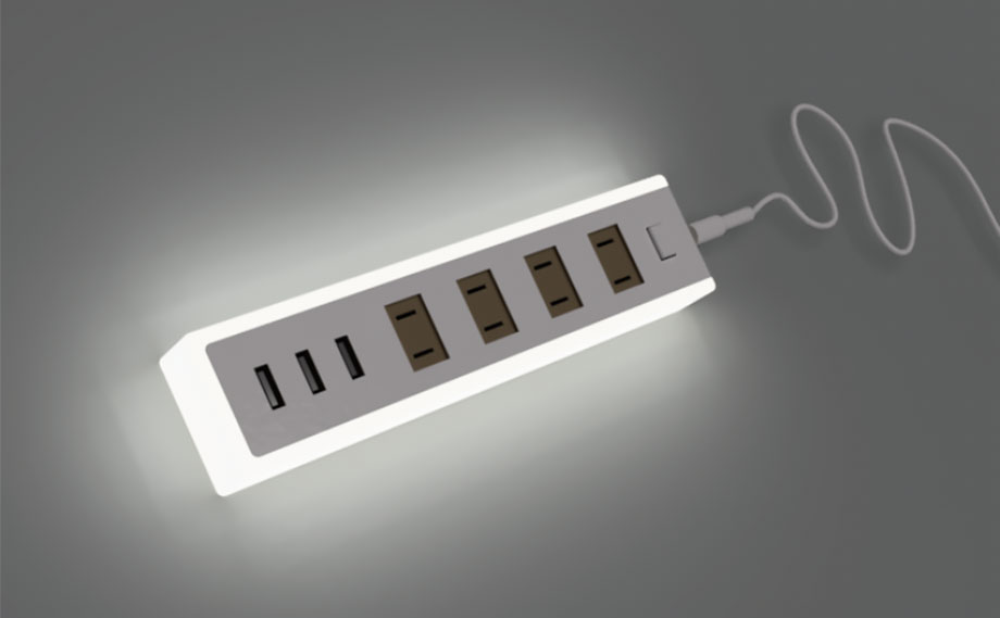充電式電源タップ LEDランプ付き電源タップ
