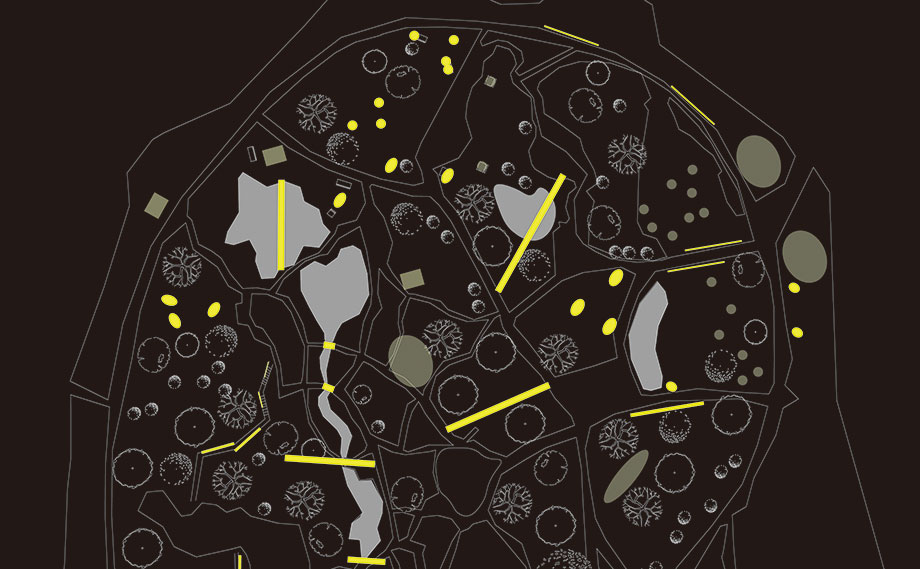 ちりばめられる灯火